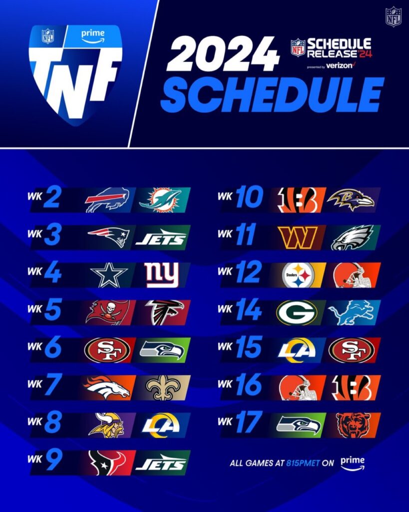 2024 Full NFL Schedule & Byes – The Fantasy Football Show